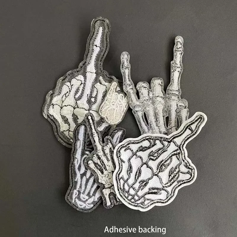 Экологичные вышитые нашивки ручной работы набор из 6 черно-белых