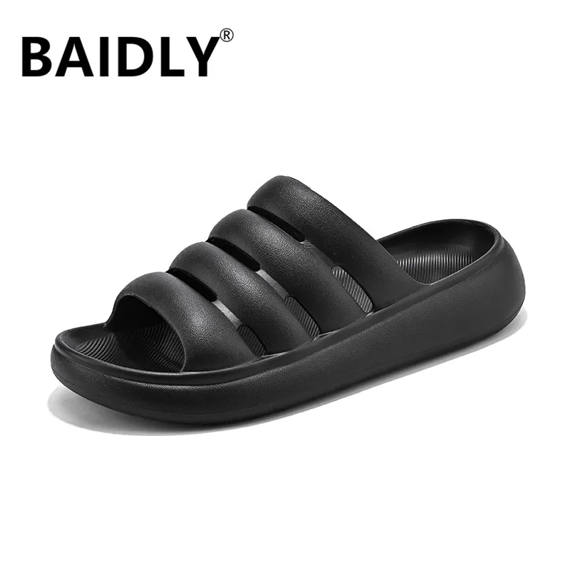 

Men Beach Slippers Men Thick Platform Slippers Summer Massage Sandals Man Soft Flip Flop Bathroom Anti-slip Shoes Casual Shoes