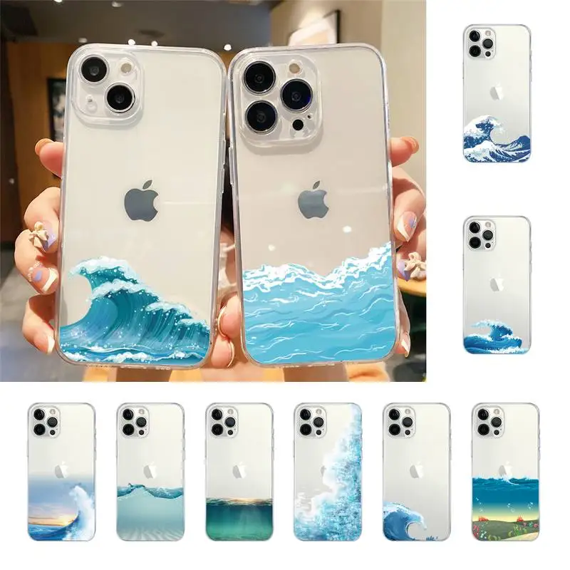 

Fashion Great Blue Wave Phone Case For Iphone 7 8 Plus X Xr Xs 11 12 13 Se2020 Mini Mobile Iphones 14 Promax Case