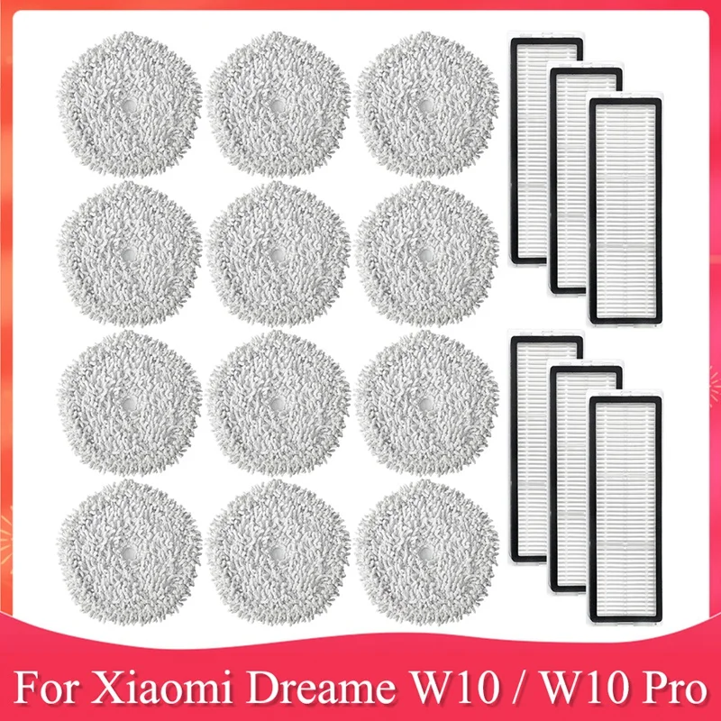 

Набор запасных частей для робота-пылесоса Xiaomi Dreame W10 / W10 Pro, тряпочка для швабры, фильтр НЕРА