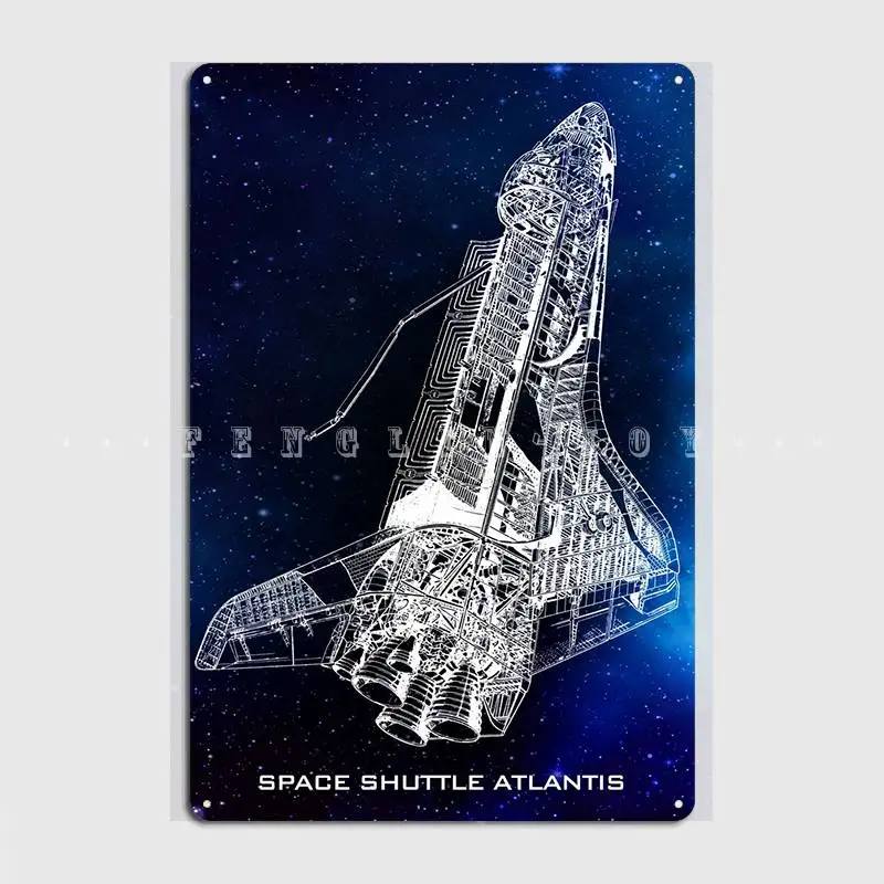 

Space Shuttle Atlantis Poster Metal Plaque Wall Mural Wall Classic Mural Painting Tin Sign Poster