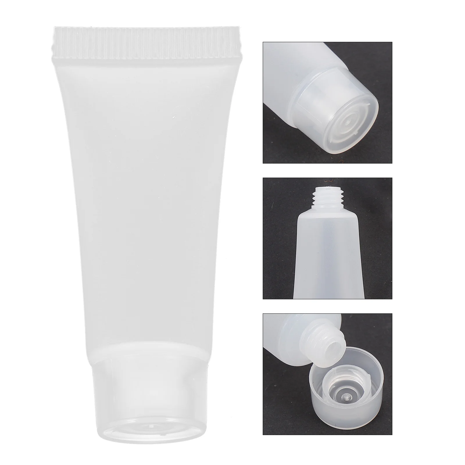 

50pcs 10ml Refillable Bottle Travel Squeeze Bottle Leakproof Storage Container with for Shampoo Facial Cleanser Toner Hand