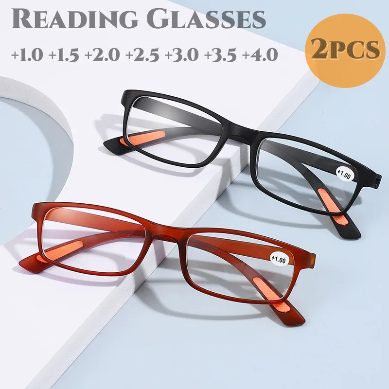 

Очки для чтения TR90 для мужчин и женщин, винтажные аксессуары с защитой от синего света, при пресбиопии, легкие, простой дизайн, от + 1,0 до + 4,0, 2 шт.