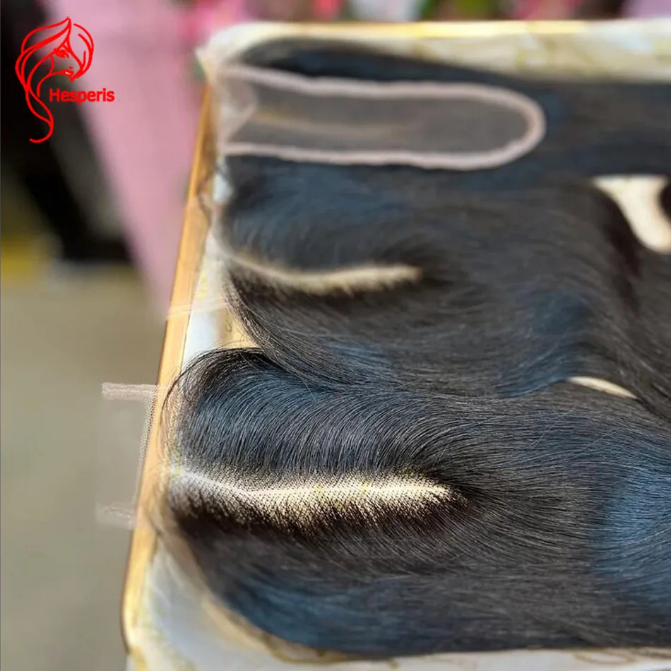 Hesperis Срединная часть предварительно выщипанные человеческие волосы HD застежка