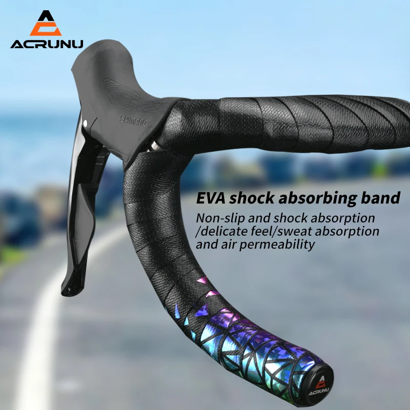 Acrunu Bicycle Handle Wrap Anti-slip Shock-absorbing Strap Ultralight Dustproof MTB Grips Bicycle Handlebar Decor Cycling Gear