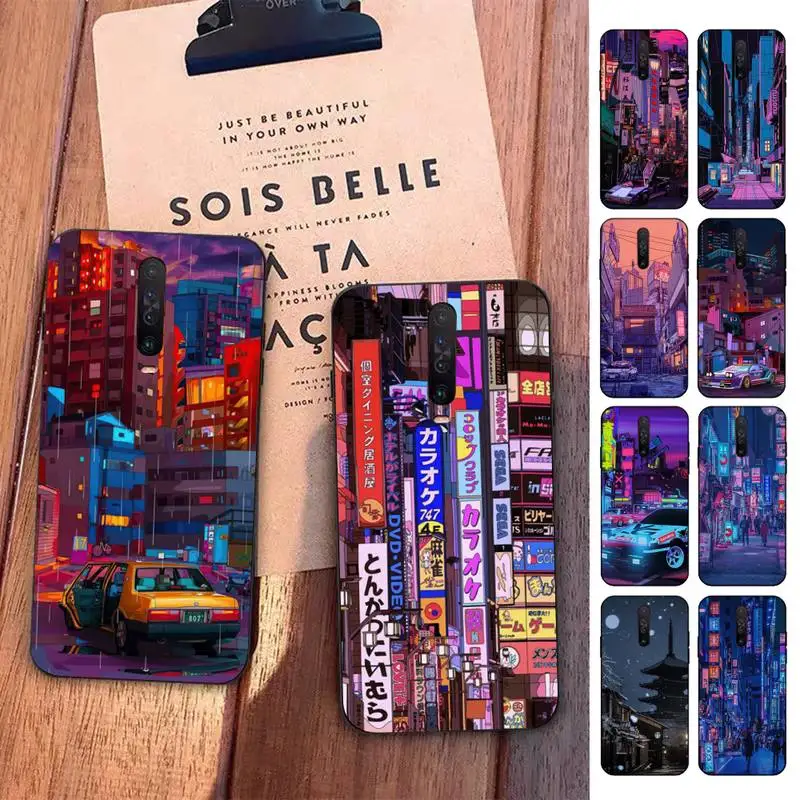 

Japanese Aesthetic Night City Tokyo Phone Case For Redmi 5 6 7 8 9 10 plus pro 6 7 8 9 A GO K20 K30 K40 pro plus F3 Fundas