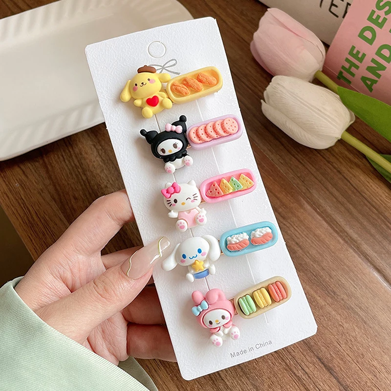 

Anime Sanrio Hair Clip Hello Kitty Kuromi Melody Cinnamoroll Cartoon Hairpin Bangs Clip Woman Candy Color Sweet Bangs Sea Clip