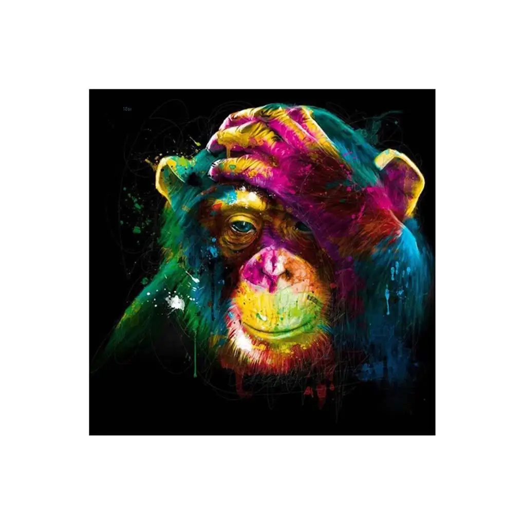 

Diamond painting 5D Colorful Orangutan Resin Needlework Animals Rhinestone Embroidery Cross Stitch Crystal Room Painting Crafts