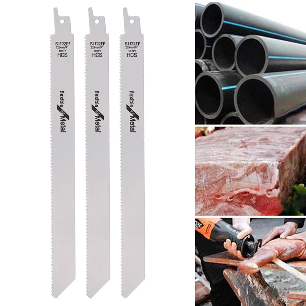 

3 шт. 225 мм HCS возвратно-поступательные S1122EF 18TPI лезвия для резки дерева пластиковых труб металла ремонтный инструмент Dremel для деревообработк...