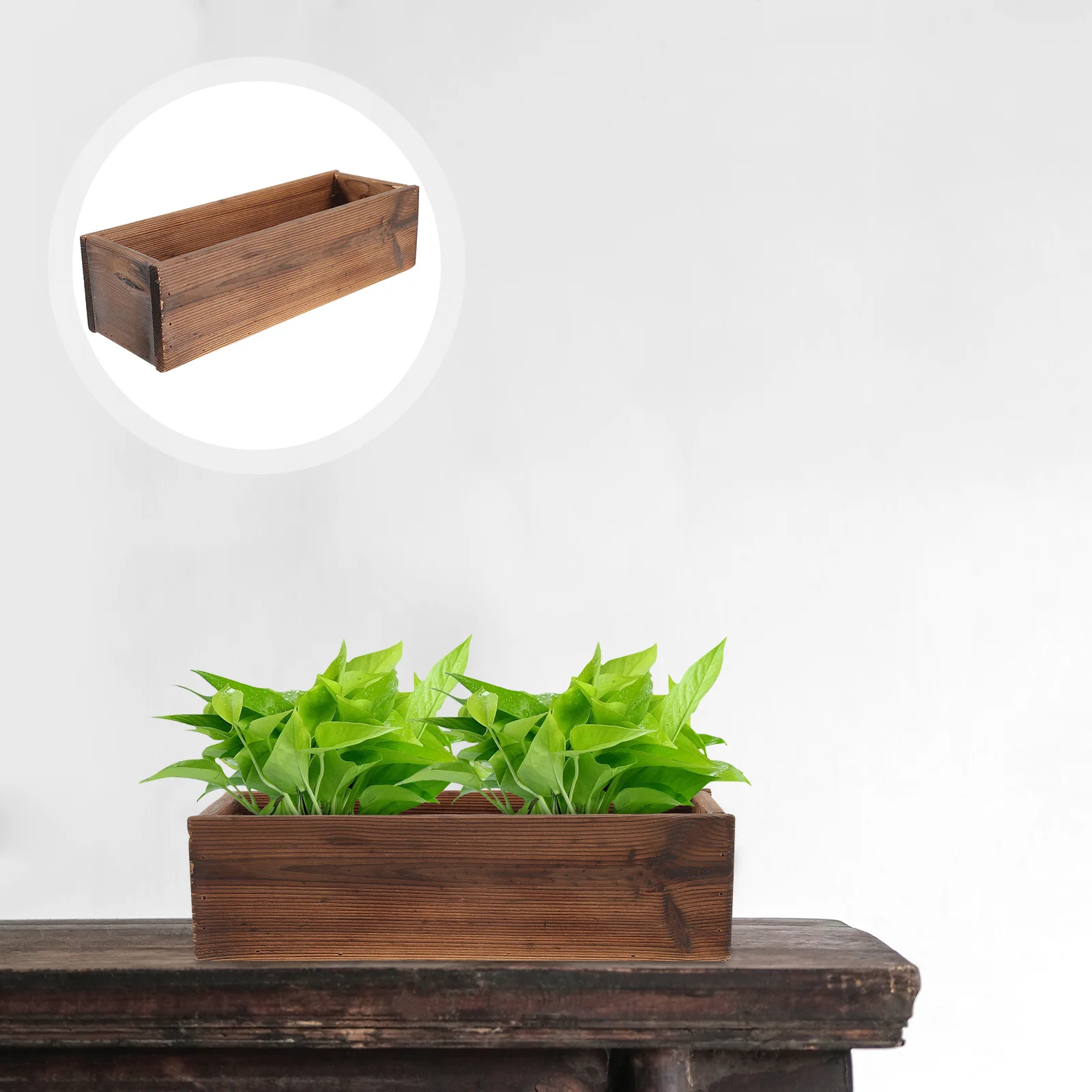 

Wooden Flower Pot Rustic Planters Pots Indoor Plants Succulent Outdoor Container Vintage Creative Holder Box Gardening