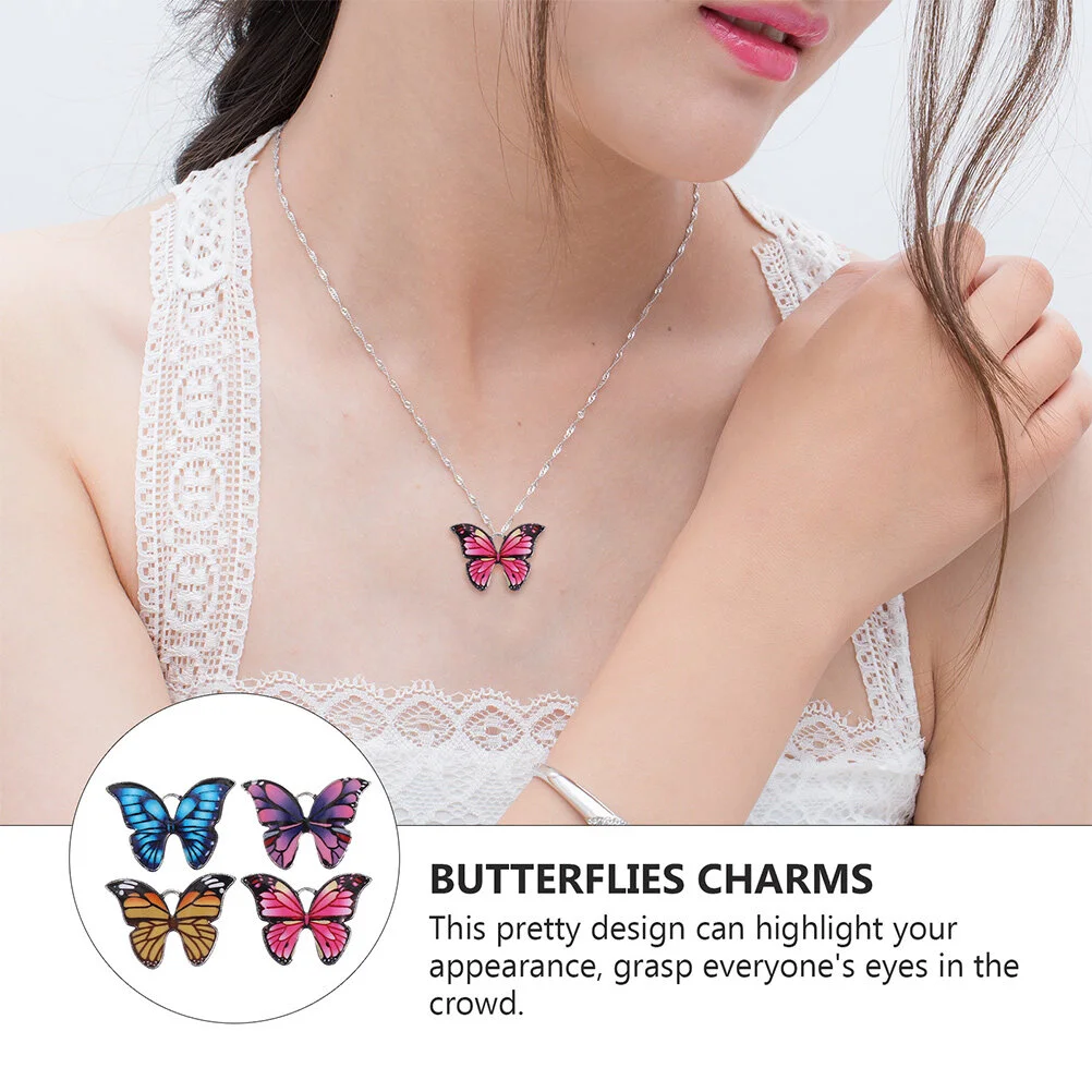 20 Pcs Butterfly Pendant Jewelry Making Pendants Vintage Bracelet Butterflies Charms DIY Retro Earrings Accessories Alloy
