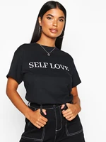 female black cotton tee self love graphic t shirt