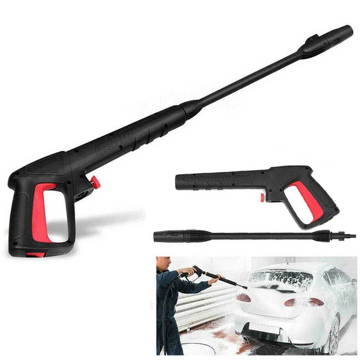 

High Pressure Washer Gun Spray Nozzle Tip Adjustable Cleaning Tool Garden Watering Hose Nozzle Sprinkler Car Washing Kit