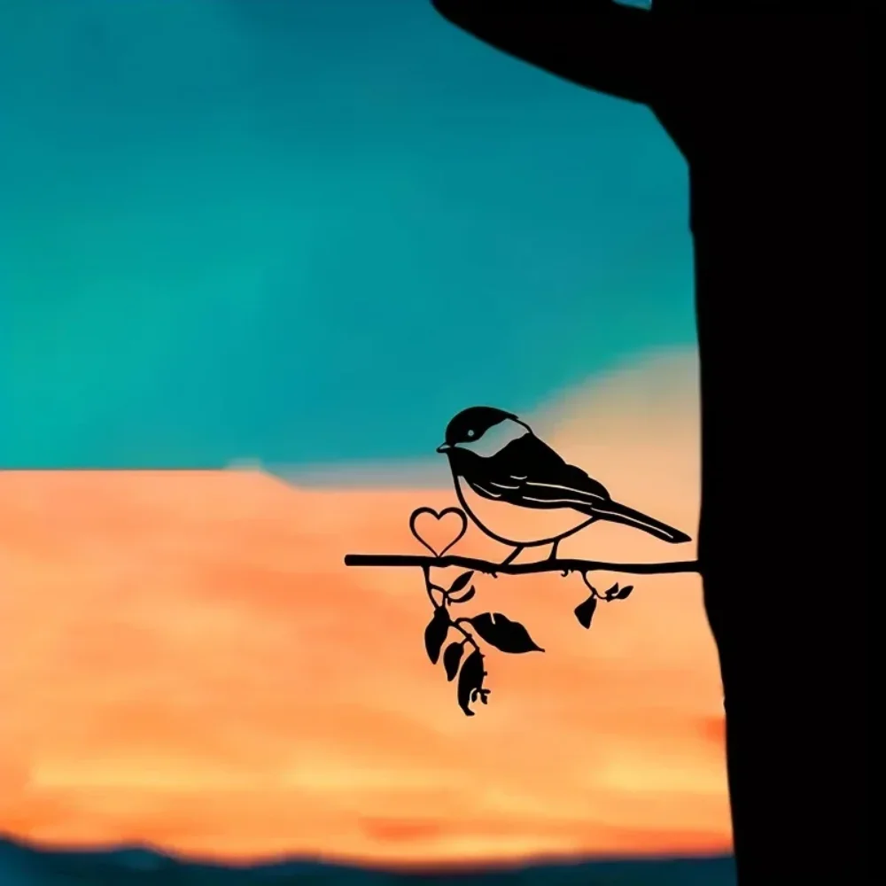 Декоративная металлическая стена с силуэтом птицы на ветке для дома сада двора