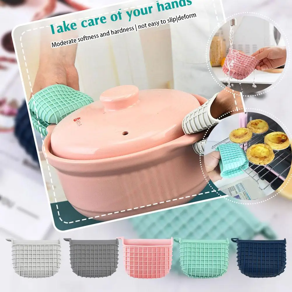 

1 Pcs Silicone Heat Insulation Clip Anti Scald Gloves Scald Oven Tray Baking Holder Oven Microwave Hand Anti Clamp Gloves T6N0