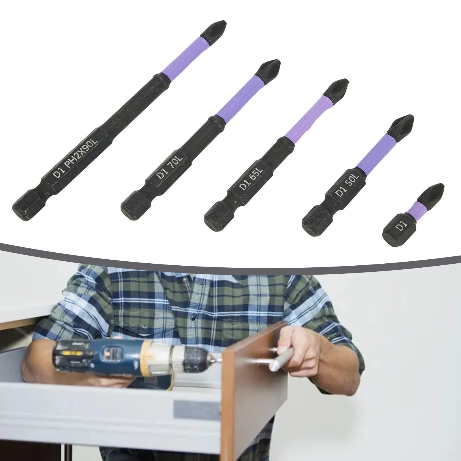 5 шт. нескользящая крестовая отвертка из легированной стали 25-90 мм пакетная