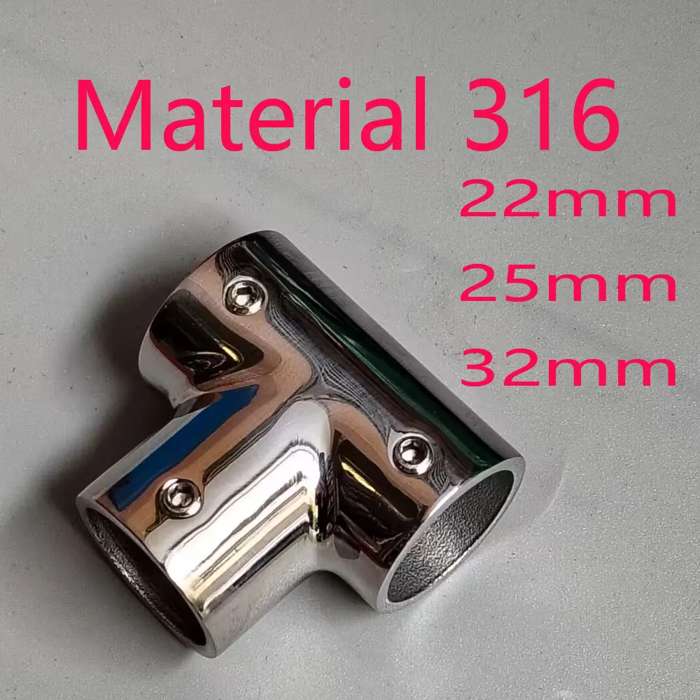 

Тройник для поручней из нержавеющей стали 316 90° 22/25/32 мм