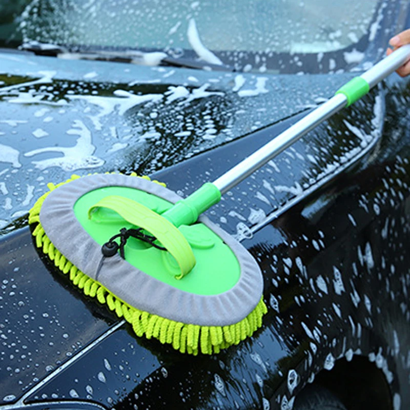 

2 in 1 Car Cleaning Brush Telescoping Long Handle Adjustable Car Wash Auto Wash Brushes Accessories Car Wash Cleaning Mop