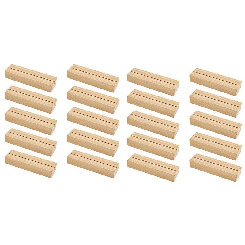 

20Pcs Wood Card Holders,Wooden Table Number Holder Memo Stand Clamps Card Desktop Message For Wedding Dinner Party