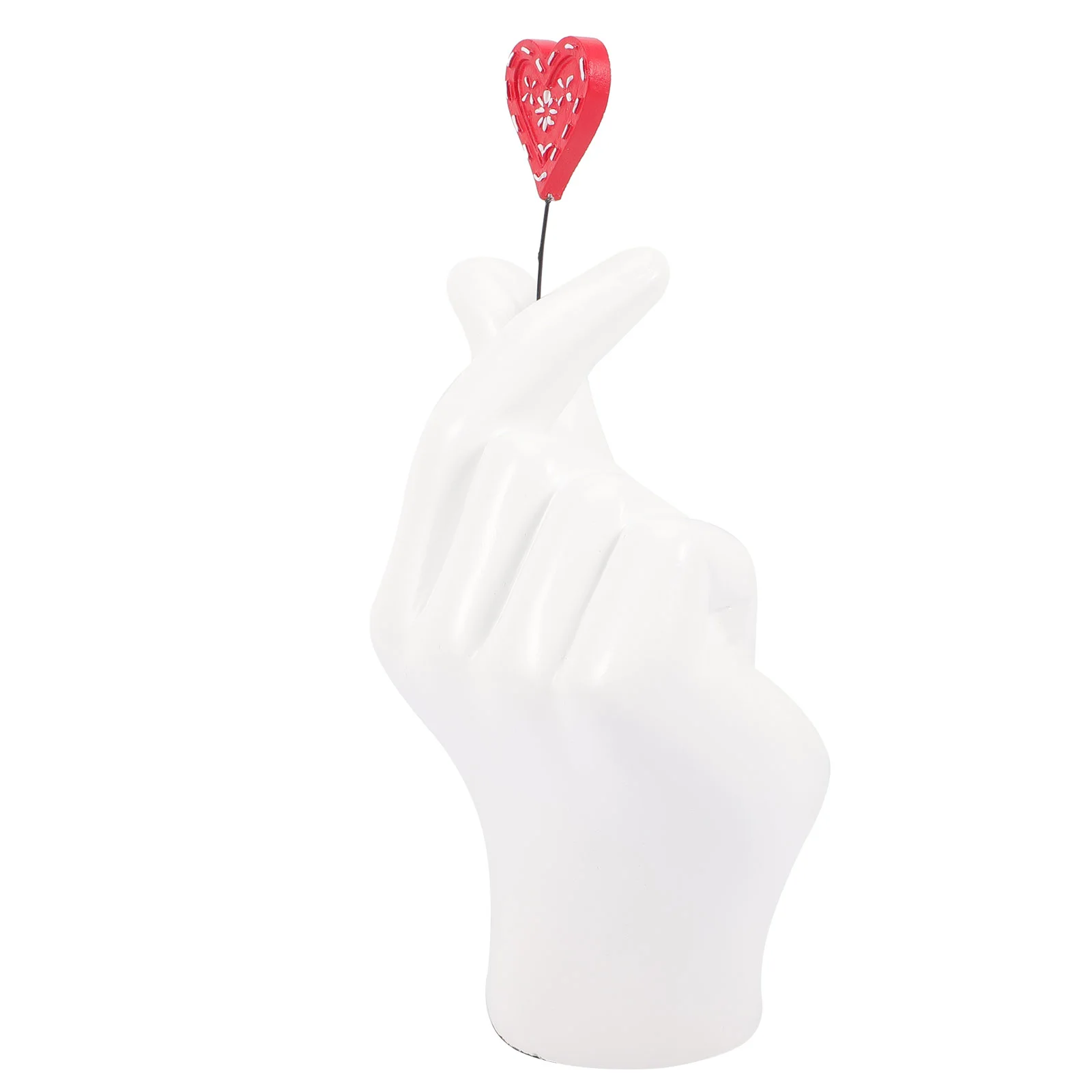 

Hand Gesture Love Statue Finger Heart Figurines Statues Sculpture Resin Romantic Abstract Centerpieces Figure Freestanding