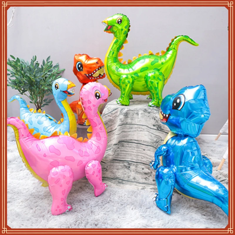 

New in 2022 3D Giant Assemble Dinosaur Foil Balloon Animal Balloons Childrens Dinosaur Birthday Party Decorations Balloon Kids T