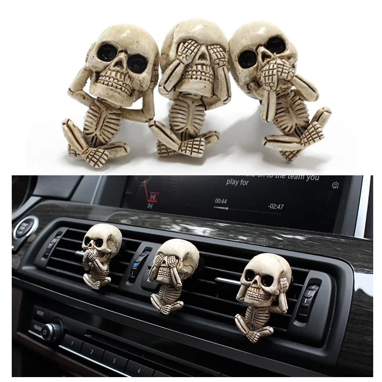 

Cool Skull Car Diffuser Air Decoration Flavoring In Car Aroma Vent Perfume Clips Car Fragrances Smell Scent Auto Accessories