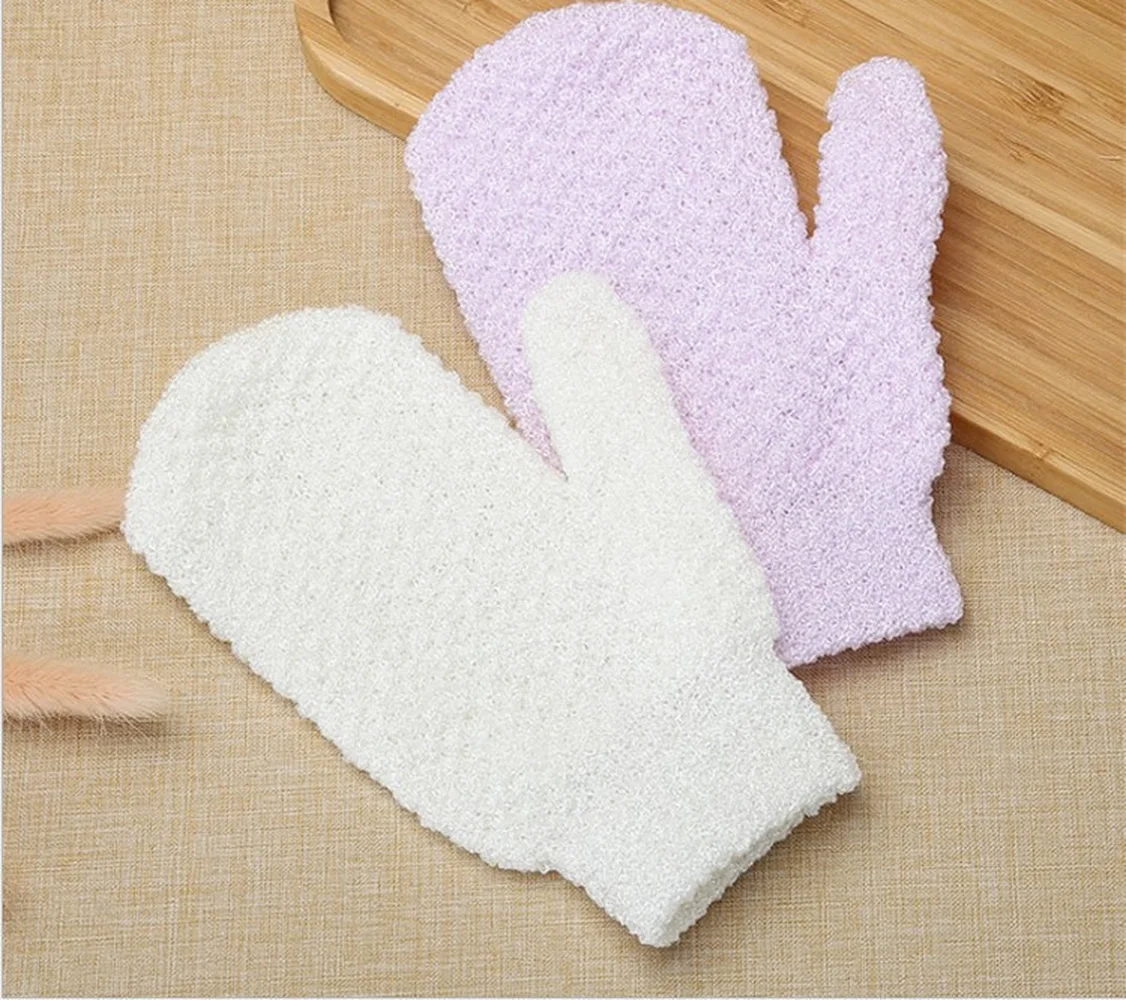 

2 pcs Exfoliating Mitts & Scrub Gloves Bathing Tools Exfoliating Clean Shower Tools Washable - Full body use（Random Color）