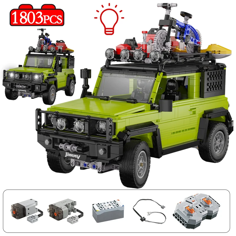 

1803PCS Technical City Remote Control LED Off-road Tourer Racing Vehicle Building Block App RC SUV Car Bike Bricks Toys for Kids