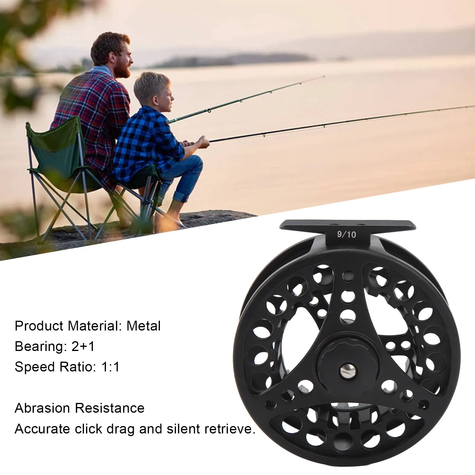 9/10 Fly Fishing Reel Large Arbor Fly Reel Smooth Casting Fly Fishing Reel With Left Right Hand Retrieve Conversion 3 Bearings