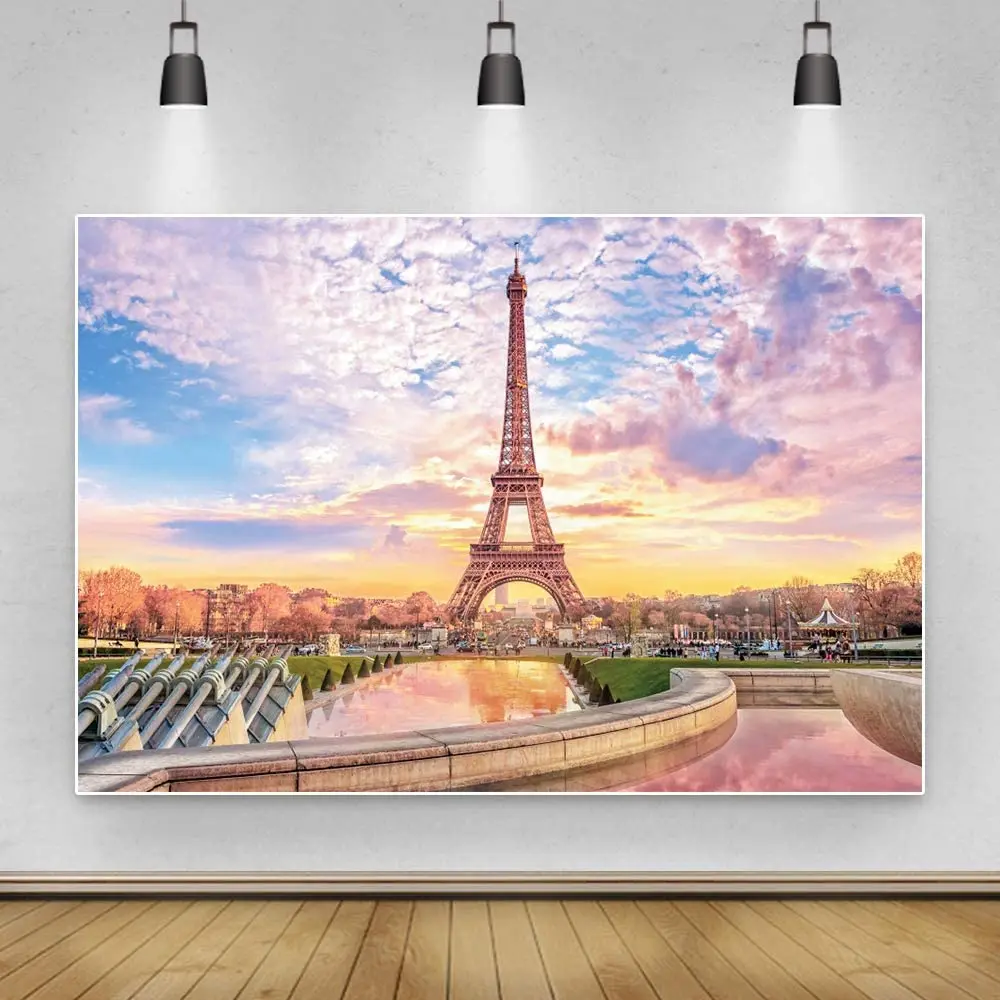 Фон для фотосъемки с изображением Эйфелевой башни