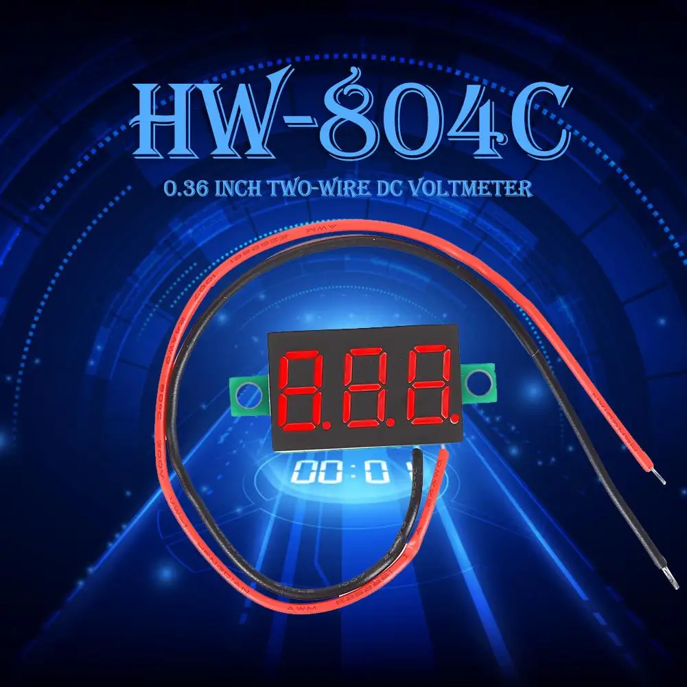 

0.36 Inch 0.36" Digital Voltmeter Red Green Blue DC 4V-40V Three Lines 3 digit Voltage Panel Meter Display led Color