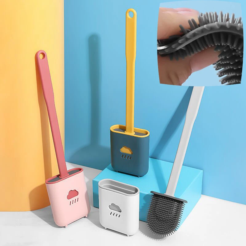 

Silicone Toilet Brush Toilet Cloud Soft Glue Dead Corner Cleaning Brush Toilet Gap Brush Long Handle Brush