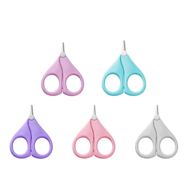 

Baby Round Tip Safety Manicure Nail Scissors Stainless Steel Ideal Shower Gift for Infant Newborns G2AE