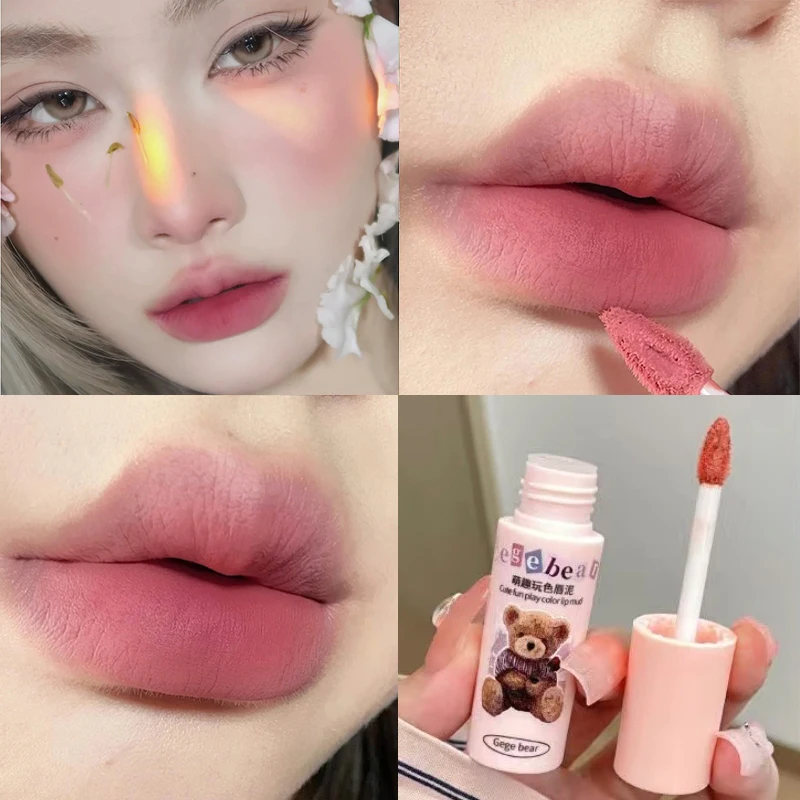 

Powder Fog Fluffy Matte Velvet Lipstick Waterproof Moisturizing Not Fading Pink Lip Mud Lasting Silky Texture for Lips Cosmetics