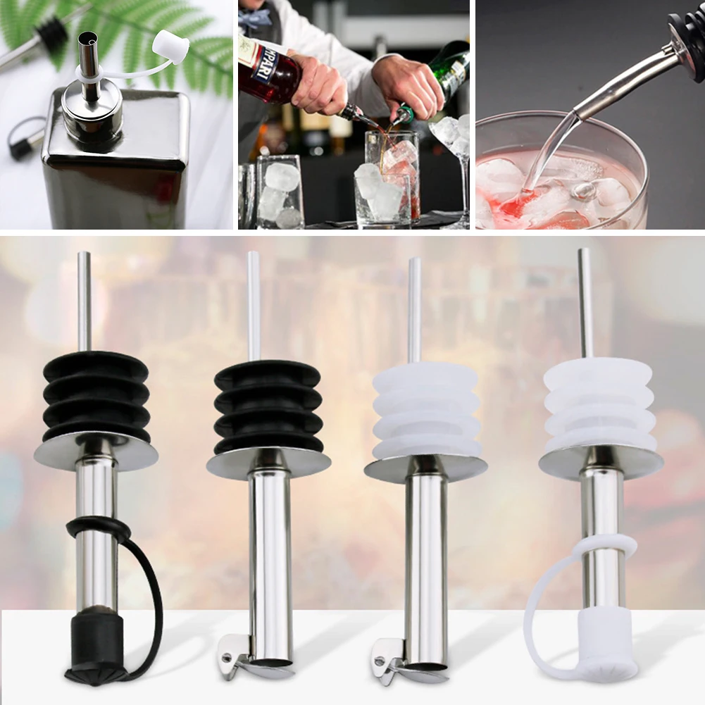 

Wine Pourer Stainless Steel Alcohol Liquor Spouts Bottle Dispenser Wine Bottle Stopper With Cap Wine Accessories For Kitchen