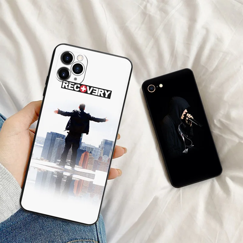 Силиконовый мягкий чехол для телефона iphone 16Plus 15 14 13 12 11 16 Pro Max Mini XR SE 7 8 Plus 15ProMax Eminem