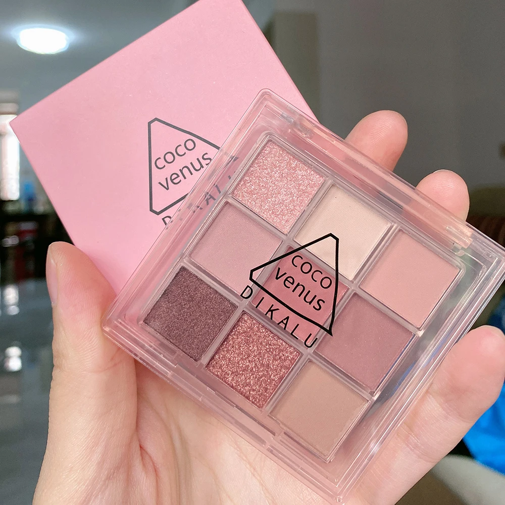 Палитра матовых теней для век 9 цветов блестящий хайлайтер Шиммер стойкий