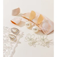 2022 new style fashion simple imitation pearl earrings flower heart earrings for women gift for girlfriend