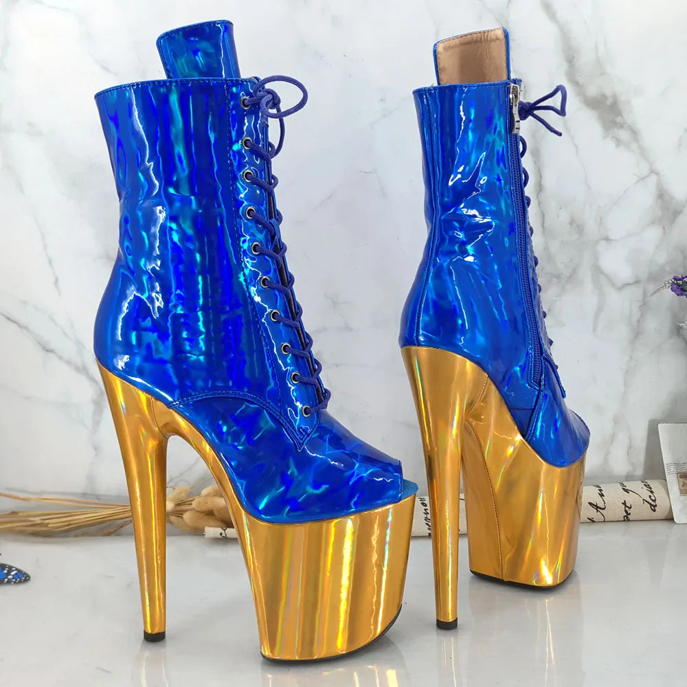 Leecabe 20CM/8inches Pole dancing shoes High Heel platform Boots closed toe Pole Dance boots