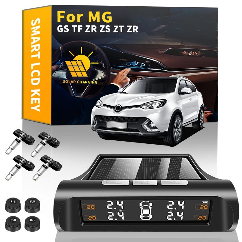 

Car TPMS Tyre Pressure Monitoring System Solar Power Digital LCD Display Auto Security Alarm Systems For MG GS TF ZR ZS ZT ZR