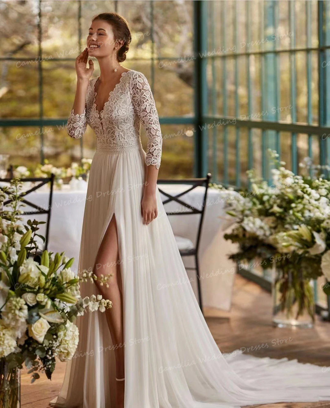 Женское платье-Русалка с длинным рукавом классическое свадебное платье в