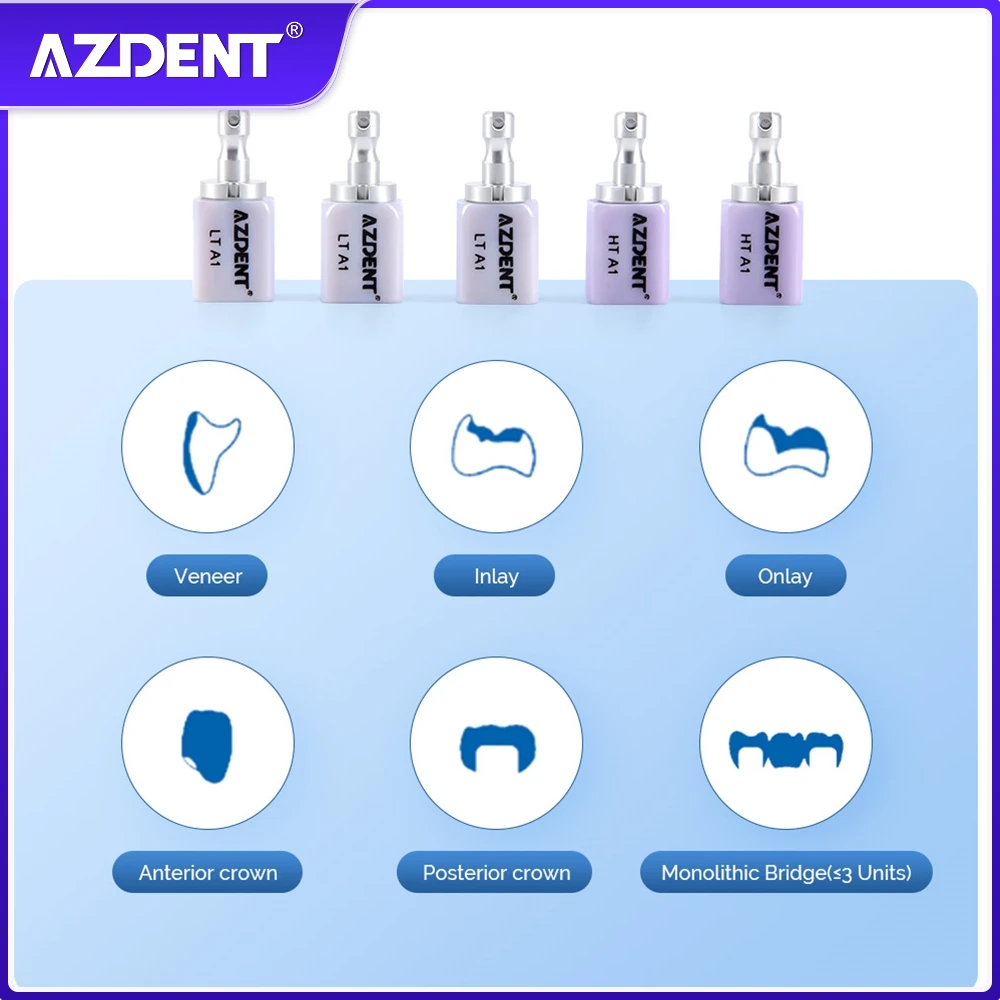 5 шт./кор. стоматологические дисиликатные литиевые AZDENT C14 стеклянные керамические