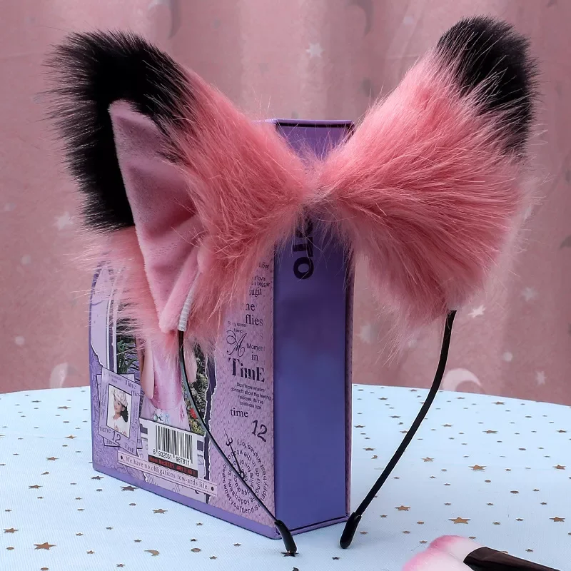 

New in Cat Fur Ear Hair Hoops Night Party Club Cosplay Hairband Fur Headbands Bell Clips Girls Hair Accessories Ear Hair Band co