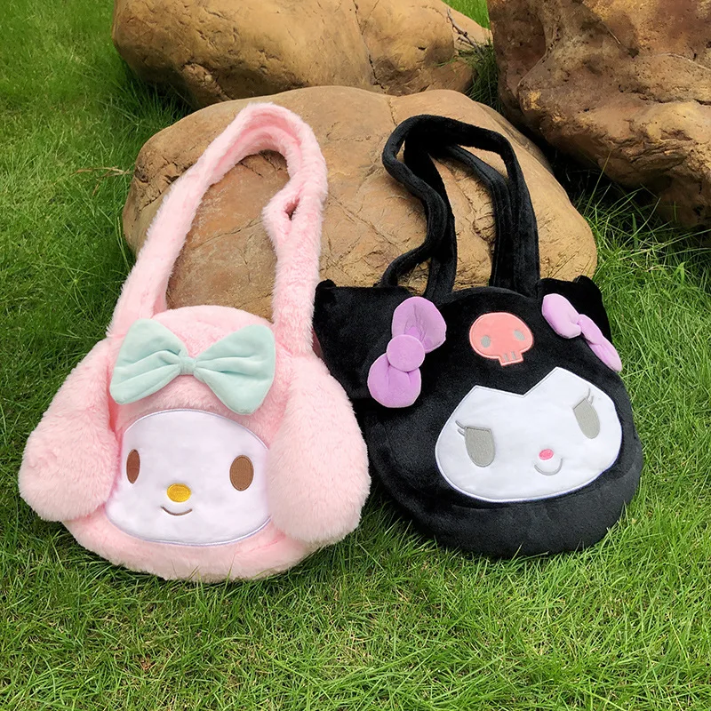 

Kawaii Sanrio Plush Cinnamoroll Melody Kuromi Women's Handbag Shoulder Bag Fashion Women's Crossbody Bag Birthday Gifts