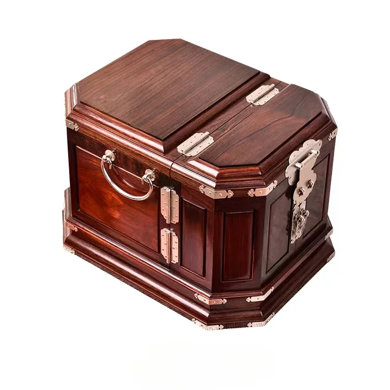 

Jewelry Box Rosewood Jewelry Storage Box Solid Wood Retro Jewelry Box Cosmetic Mirror with Lock
