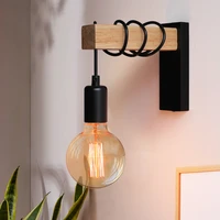 110v220v wall light with switch function iron wood wall lamp e27 retro wall light indoor sconce lamp dining room bedside lamp