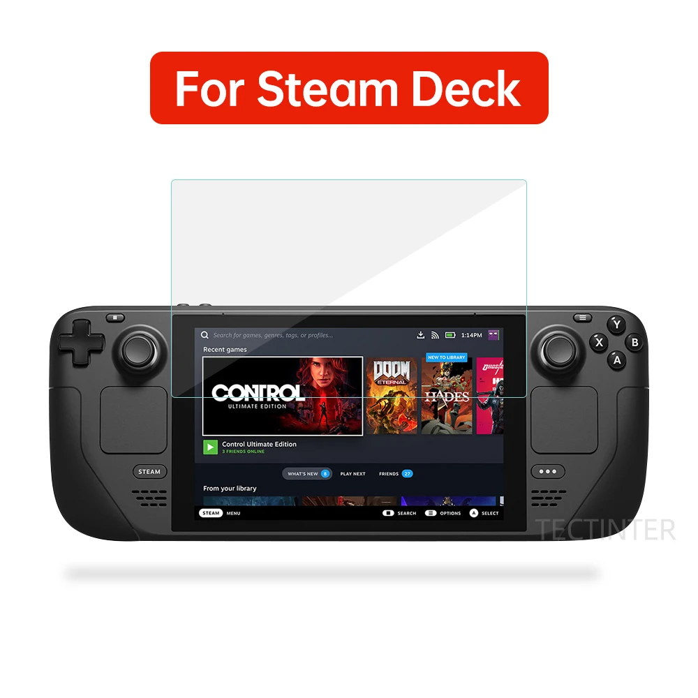 

Защитная пленка для экрана 9H с защитой от царапин, закаленное стекло премиум-класса для палубы с клапаном, игровой консоли, аксессуары для п...