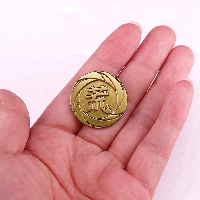 Винтажная эмалированная брошь-значок с символами в стиле семьи Аракава