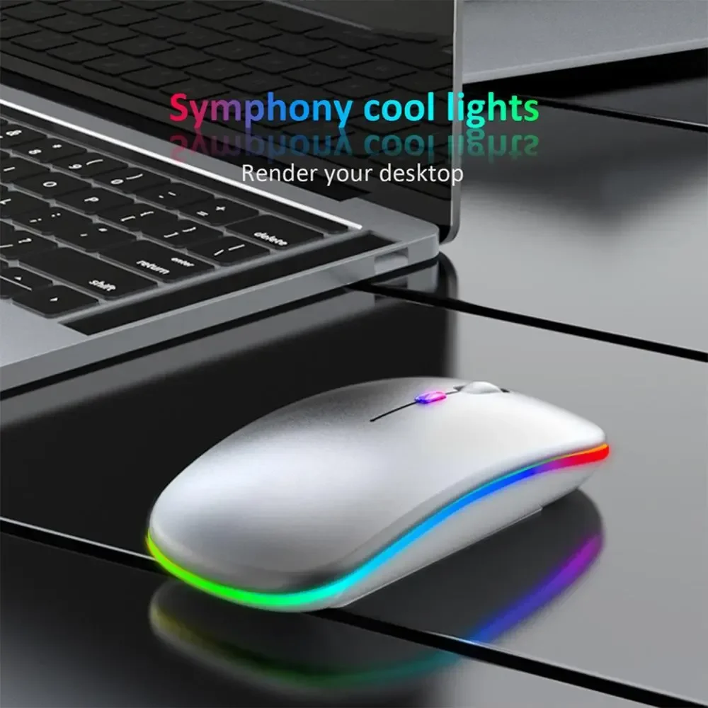 

HMTX Mouse with USB Rechargeable RGB Mouse for Computer Laptop PC Macbook Gaming Mouse Gamer 2.4GHz 1600DPI