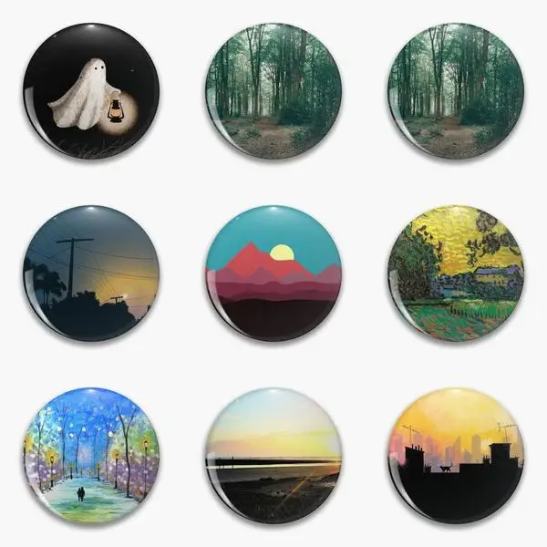 

Twilight Walk West Woods Through The Walking Home Soft Button Pin Customizable Clothes Decor Badge Women Cartoon Hat Creative